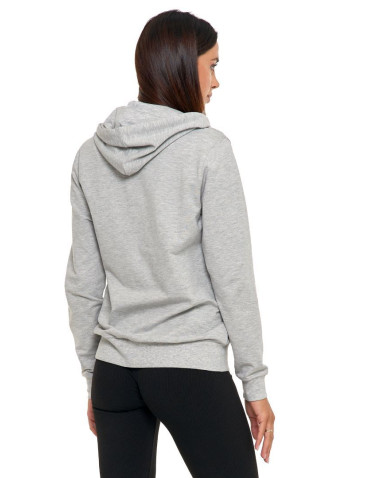 Bluzy - Bluza damska rozpinana z kapturem bawełniana JASNY SZARY - produkt 4