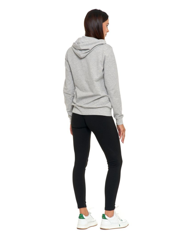 Bluzy - Bluza damska rozpinana z kapturem bawełniana JASNY SZARY - produkt moraj.pl 9