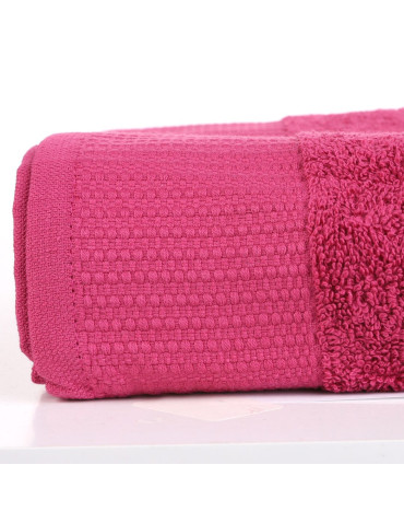 Kąpielowe - Duży ręcznik kąpielowy bawełniany 100% gładki 70x140 cm BORDOWY - produkt 3