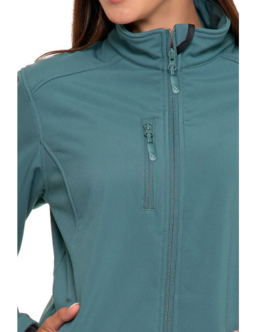 Odzież wierzchnia - Kurtka damska wiatroszczelna typu SoftShell bez kaptura ZIELONY - produkt 8
