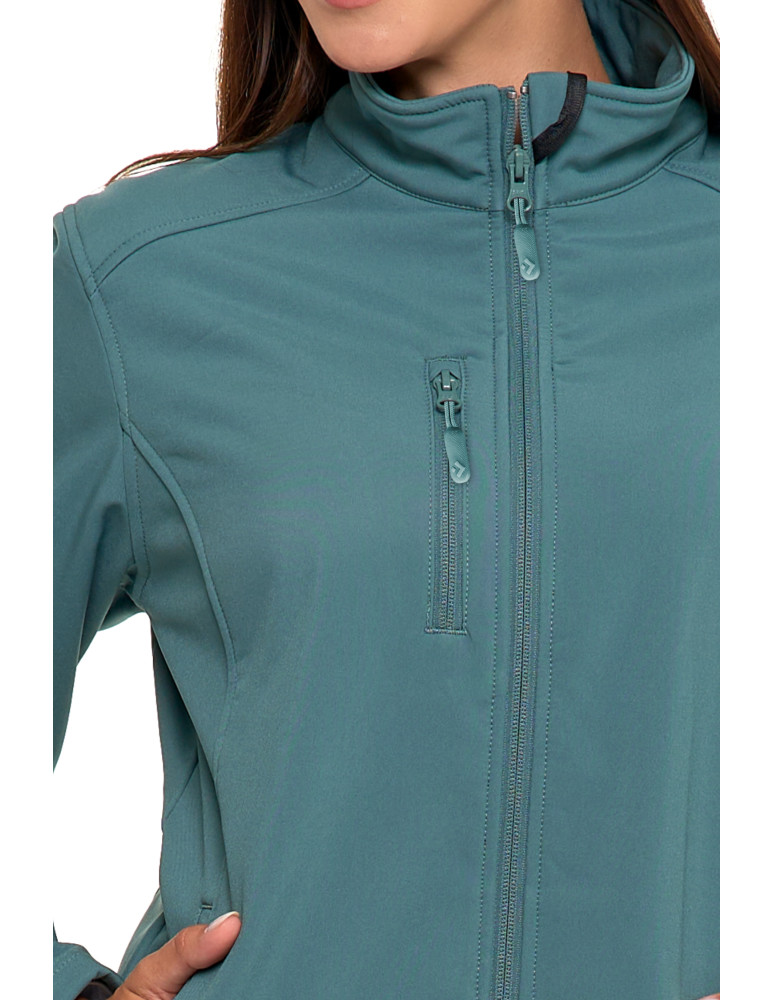 Odzież wierzchnia - Kurtka damska wiatroszczelna typu SoftShell bez kaptura ZIELONY - produkt moraj.pl 8