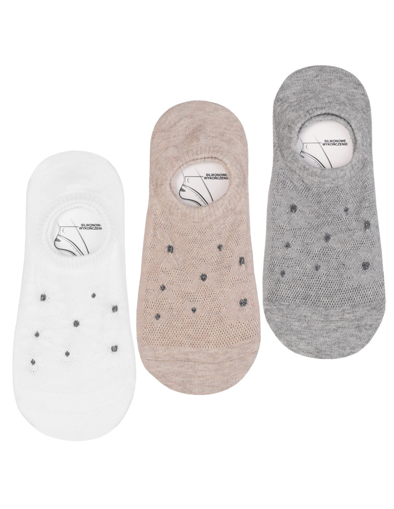 Niskie stopki - Skarpetki niskie stopki damskie ażurowe kwiaty WIELOKOLOROWY - produkt moraj.pl 2