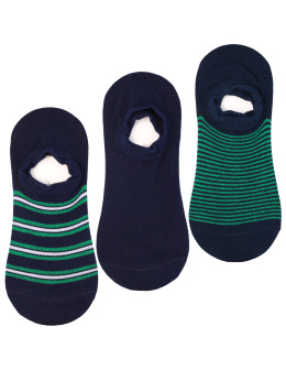 Skarpetki niskie stopki męskie w paski 3-pak