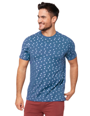 Koszulki, topy, koszule - Koszulka męska T-shirt z krótkim rękawem w morski wzór JEANS - produkt 1