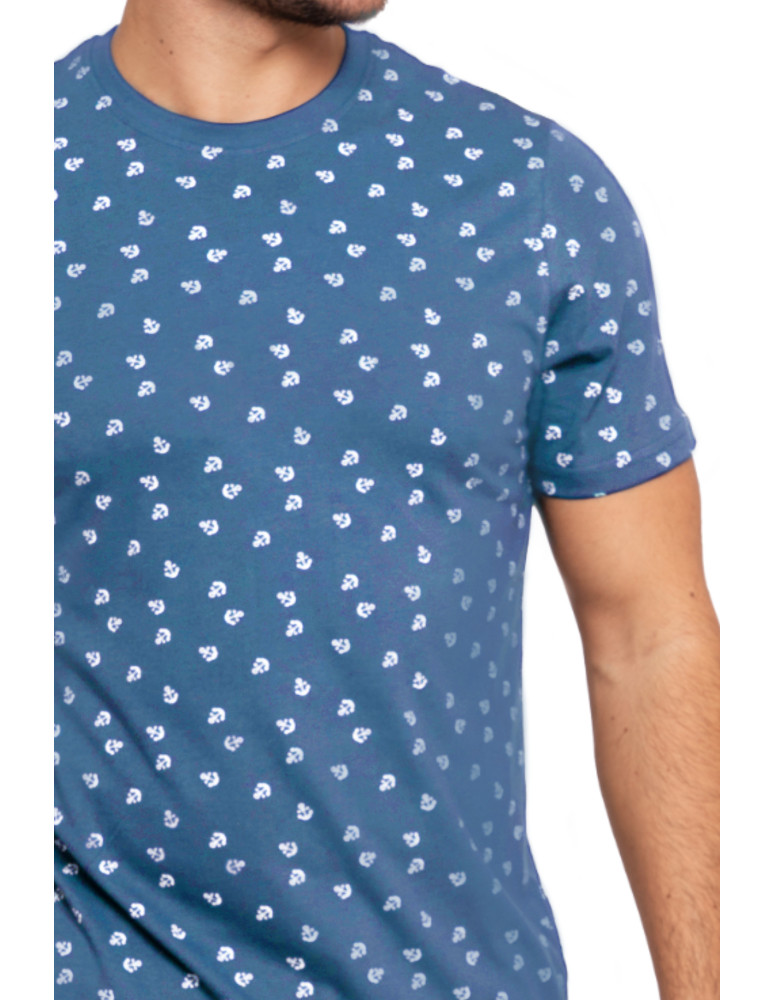 Koszulki, topy, koszule - Koszulka męska T-shirt z krótkim rękawem w morski wzór JEANS - produkt moraj.pl 2