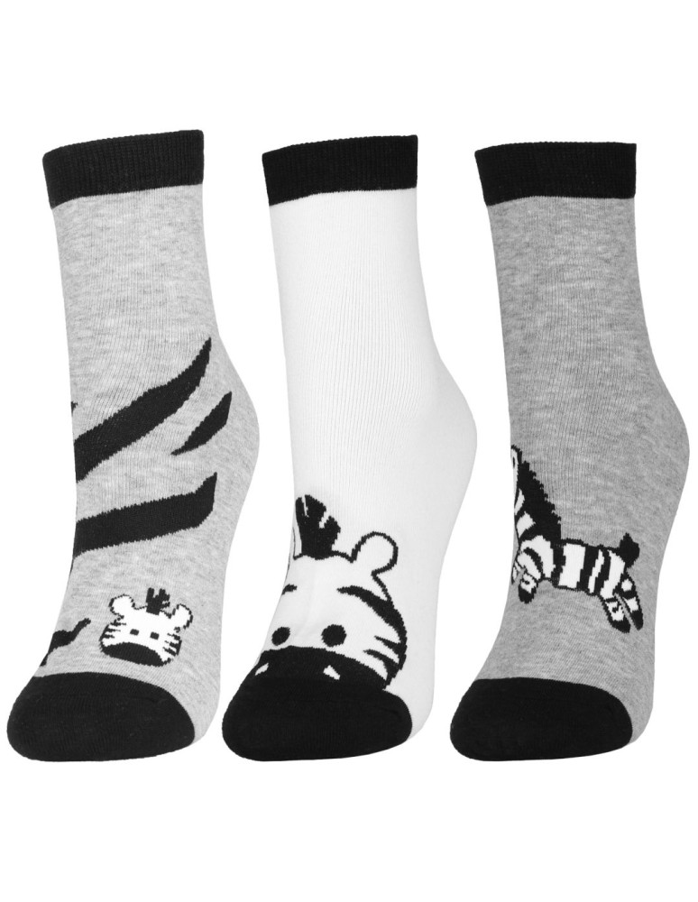 Za kostkę - Skarpetki damskie krótkie bawełniane wzór zebra 12-pak WIELOKOLOROWY - produkt moraj.pl 2