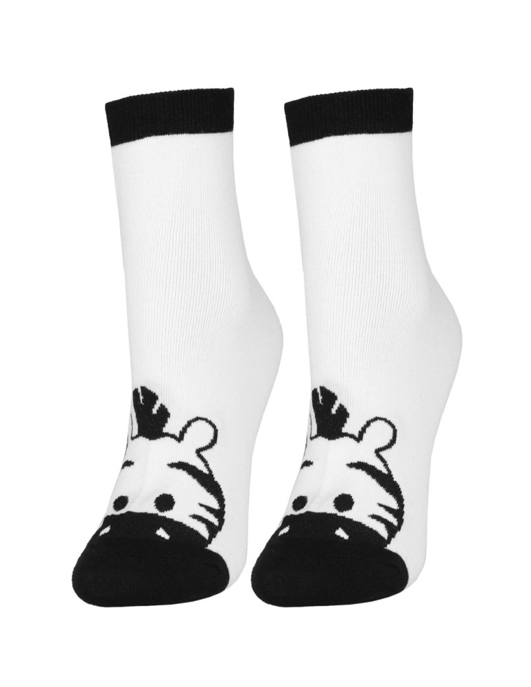 Za kostkę - Skarpetki damskie krótkie bawełniane wzór zebra 12-pak WIELOKOLOROWY - produkt moraj.pl 3