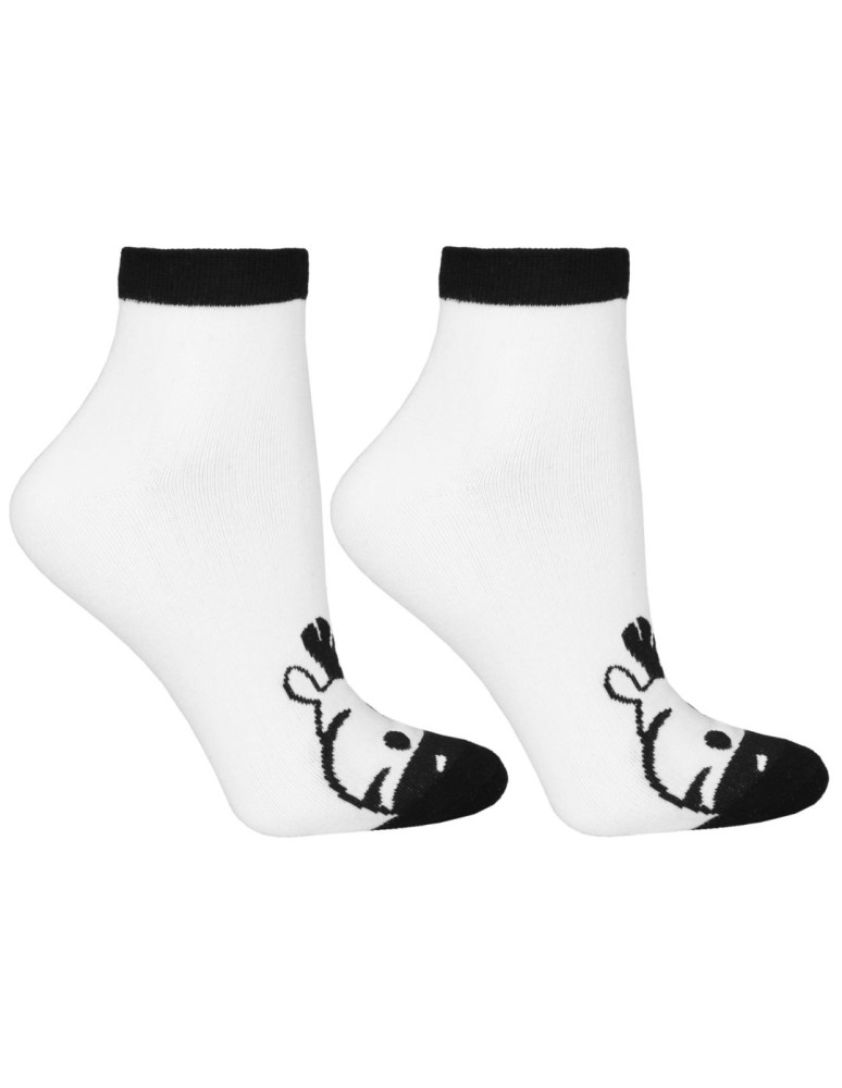 Za kostkę - Skarpetki damskie krótkie bawełniane wzór zebra 12-pak WIELOKOLOROWY - produkt moraj.pl 4