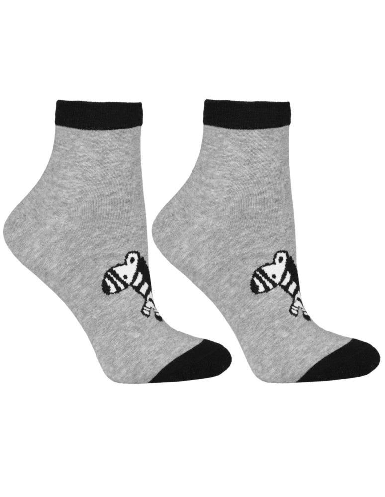 Za kostkę - Skarpetki damskie krótkie bawełniane wzór zebra 12-pak WIELOKOLOROWY - produkt moraj.pl 6