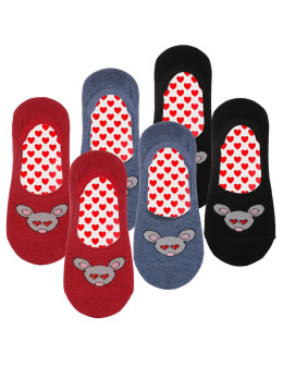 Skarpetki damskie niskie stopki w zakochane myszki 6-pak