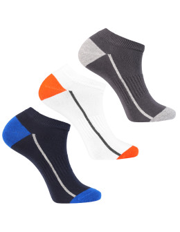 Skarpetki stopki męskie bawełniane z paskami 3-pak