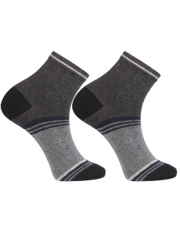 Skarpety męskie krótkie 3/4 bawełniane z paskami 3-pak - produkt 2