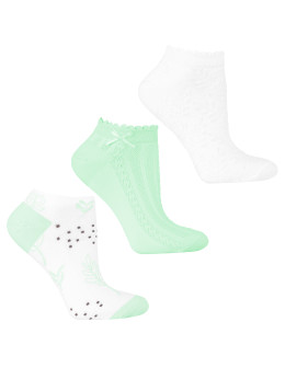 Skarpetki stopki damskie bawełniane mix wzorów 3-pak