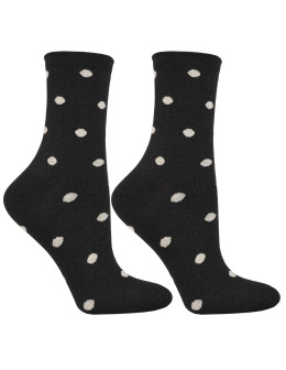 Skarpetki damskie długie błyszczące wzór w groszki 3-pak  - produkt 2