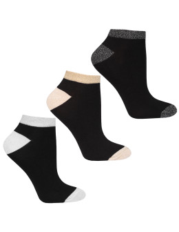 Skarpetki stopki damskie z błyszczącym wykończeniem 3-pak