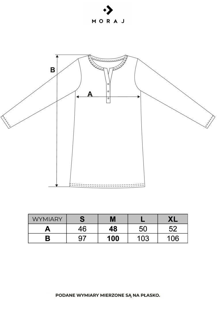 Bawełniana damska koszula nocna z długim rękawem