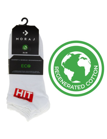 Białe skarpetki stopki z bawełny eko regenerowanej - produkt 2