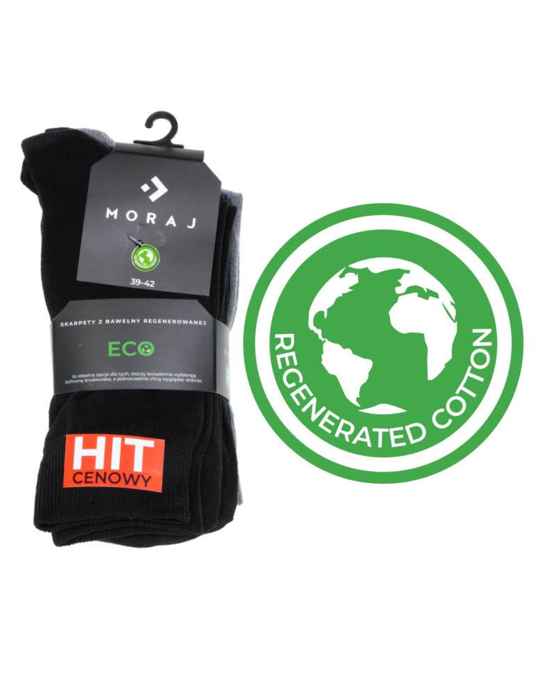 Skarpetki długie - Skarpety długie garniturowe z bawełny regenerowanej WIELOKOLOROWY  - produkt moraj.pl 2
