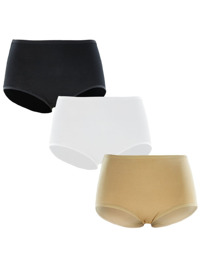 Figi - Figi damskie maxi bikini z wiskozy bambusowej 3-pak WIELOKOLOROWY - produkt moraj.pl 1