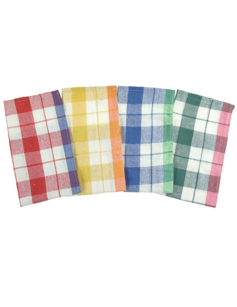 Ręczniki kuchenne bawełniane kolorowe w kratkę WIELOKOLOROWY