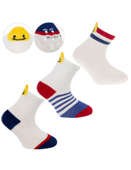 Skarpetki niemowlęce dla chłopca z zapiętką i ABS 3-pak