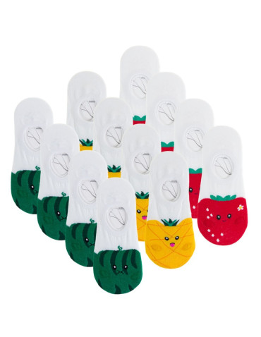 Niskie stopki - Skarpetki damskie niskie stopki owoce 12-pak WIELOKOLOROWY - produkt 1