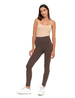 Legginsy damskie z wysokim stanem prążkowane sportowe