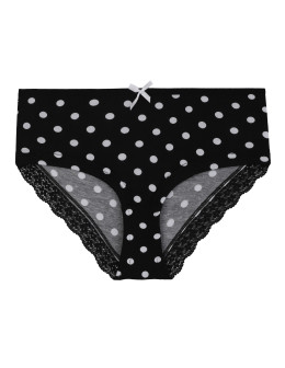 Majtki szorty damskie bawełniane w kropki z koronką 3-pak  - produkt 2