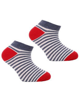 Skarpetki stopki chłopięce bawełniane w paski 3-pak  - produkt 2
