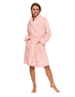 Ciepły szlafrok damski z wiązaniem i kieszeniami