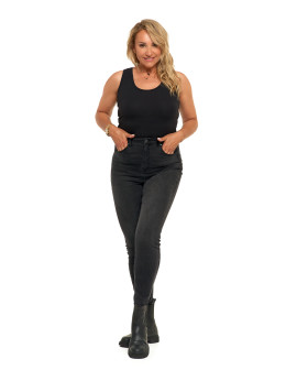 Jeansy skinny spodnie damskie z wysokim stanem  - produkt 2