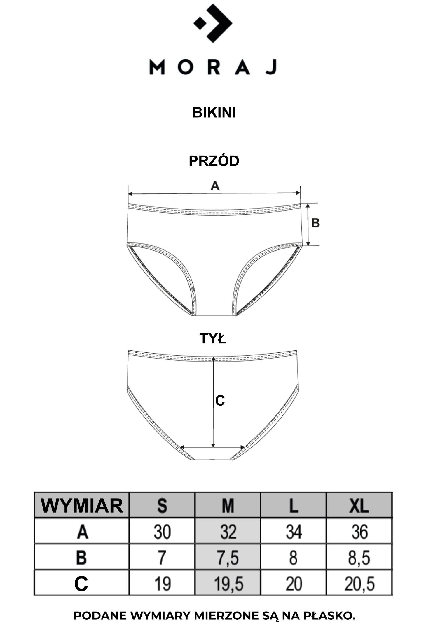 Majtki damskie figi bawełniane wzór w kwiaty z koronką 3-pak