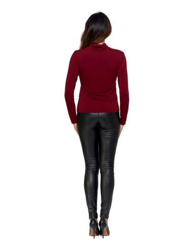 Spodnie - Czarne spodnie damskie z eko skóry CZARNY - produkt 5