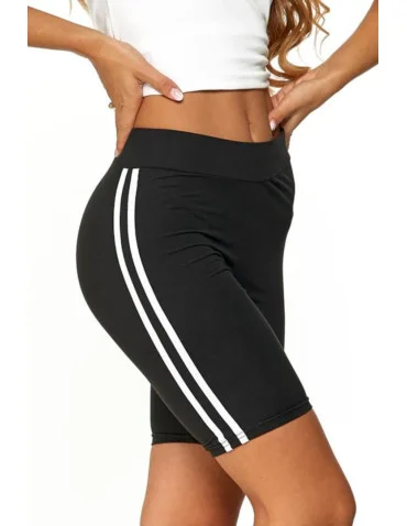 Legginsy damskie przed kolano z lampasami  - produkt 2