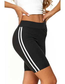 Legginsy damskie przed kolano z lampasami  - produkt 2