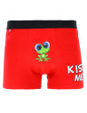 Bokserki męskie walentynkowe Kiss me na prezent CZERWONY