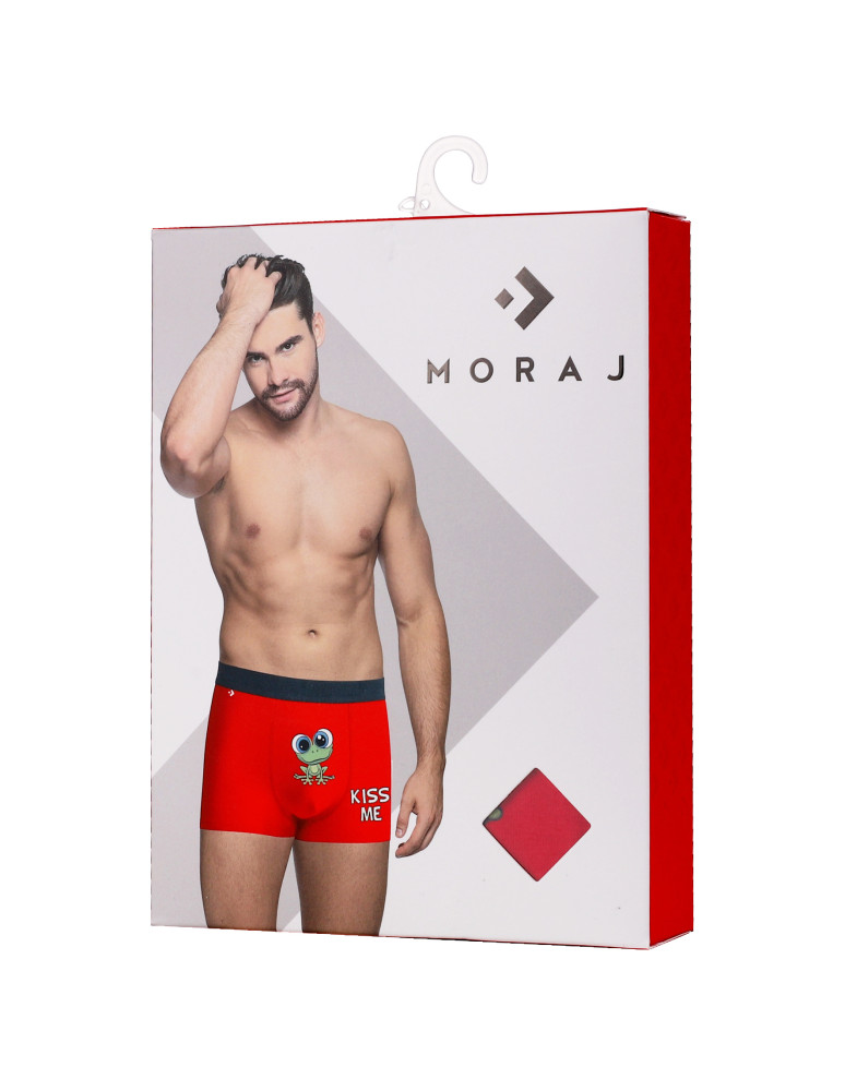Bokserki dopasowane - Bokserki męskie walentynkowe Kiss me na prezent CZERWONY - produkt moraj.pl 2