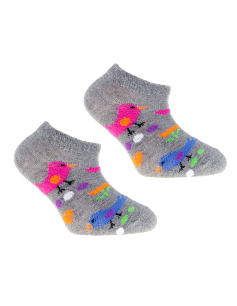 Stopki - Skarpetki stopki dziewczęce bawełniane w ptaszki WIELOKOLOROWY  - produkt moraj.pl 2