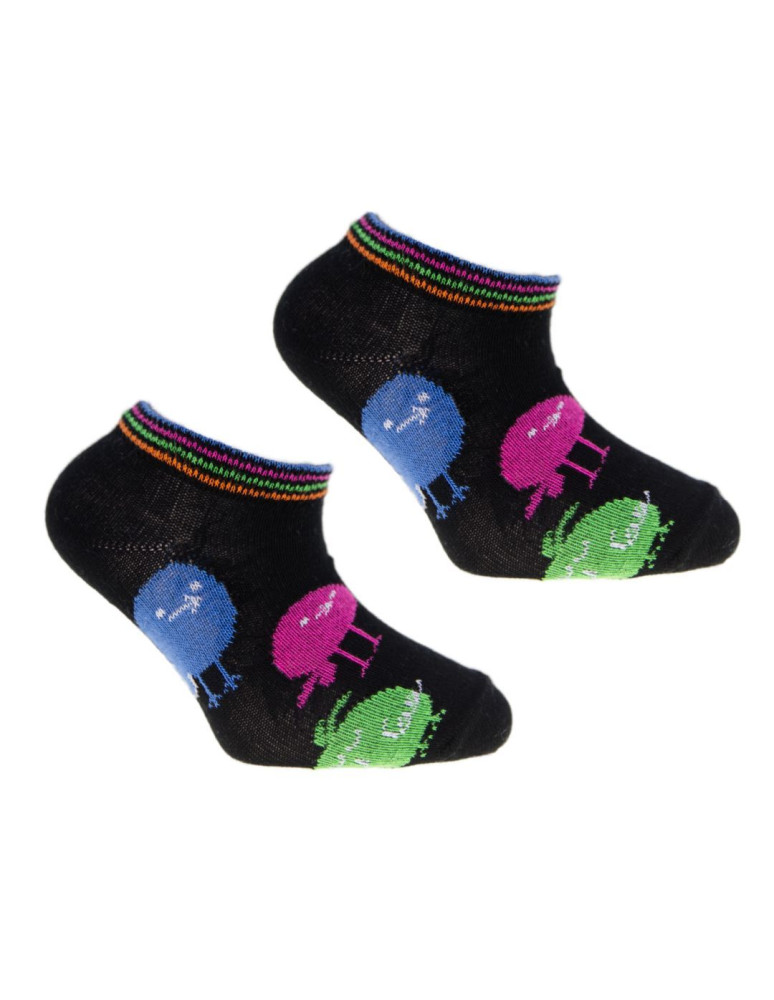 Stopki - Skarpetki stopki dziewczęce bawełniane w ptaszki WIELOKOLOROWY  - produkt moraj.pl 3