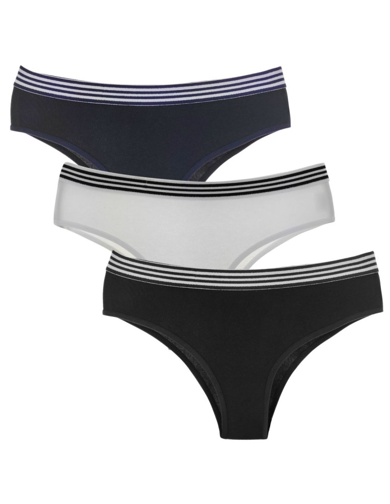 Figi - Majtki damskie brazyliany z szeroką gumą w pasie WIELOKOLOROWY - produkt moraj.pl 1