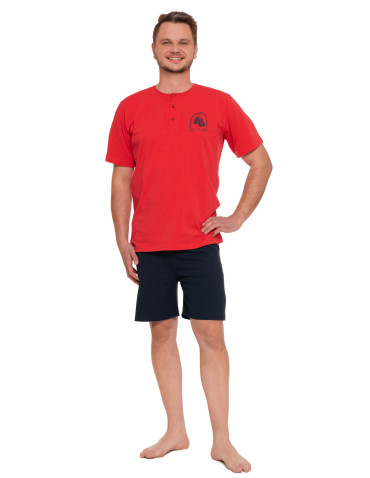 Piżama męska dwuczęściowa z krótkimi spodenkami Plus Size  - produkt 2