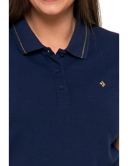 Koszulka damska polo bawełniana złote wykończenie Premium  - produkt 2