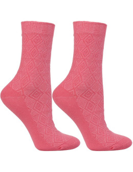 Skarpetki długie damskie bawełniane ażurowy wzór 3-pak - produkt 2