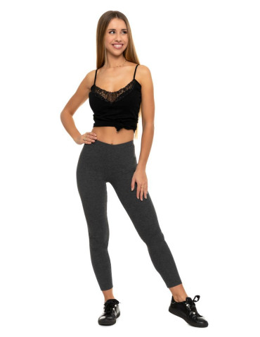 Legginsy - Klasyczne legginsy ocieplane damskie GRAFIT - produkt 19