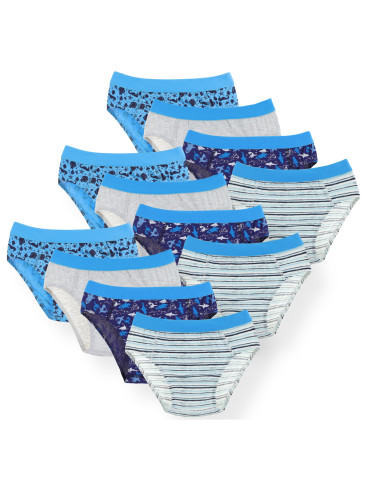 Slipy - Majtki slipy chłopięce bawełniane mix wzorów 12-pak WIELOKOLOROWY - produkt 1