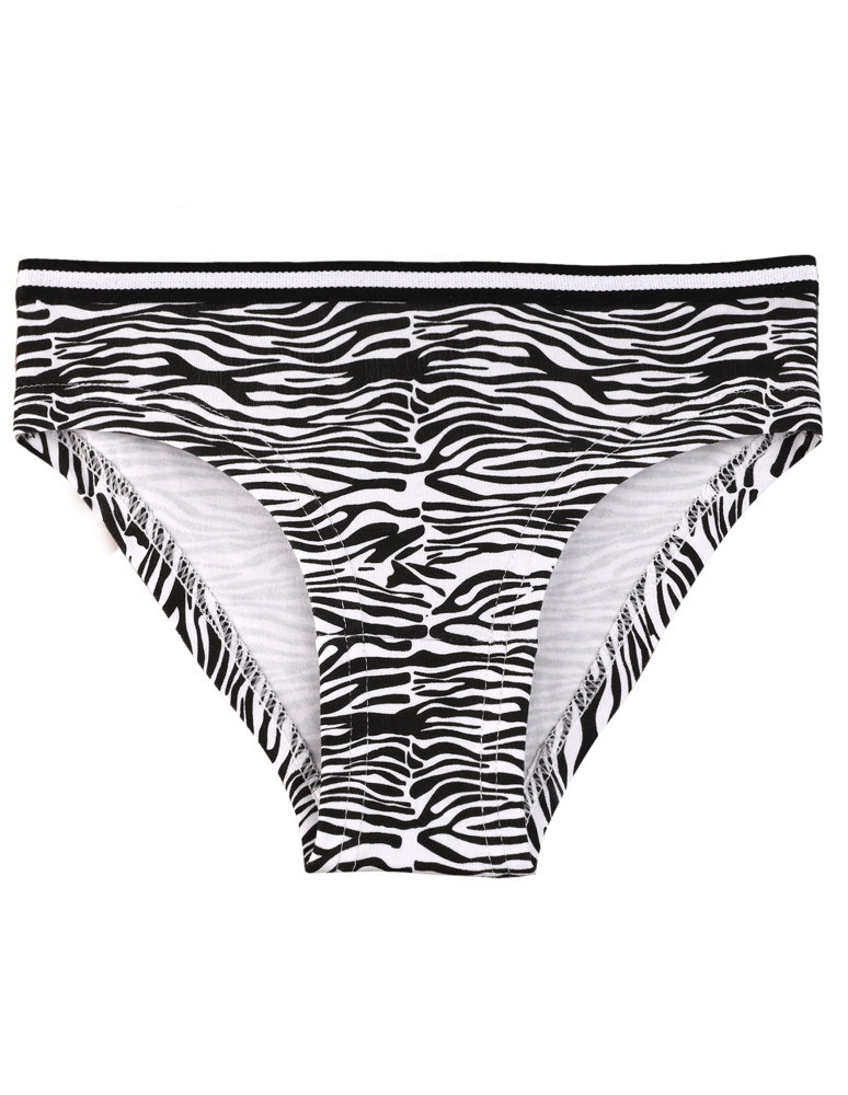 Figi - Majtki figi dziewczęce bawełniane zebra 3-pak WIELOKOLOROWY - produkt moraj.pl 4