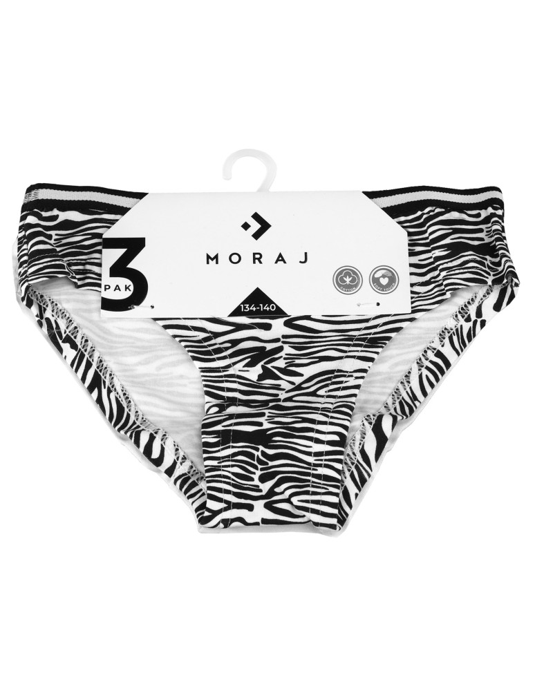 Figi - Majtki figi dziewczęce bawełniane zebra 3-pak WIELOKOLOROWY - produkt moraj.pl 5