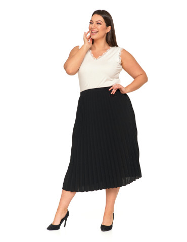 Spódnice - Plisowana spódnica damska maxi CZARNY - produkt 19
