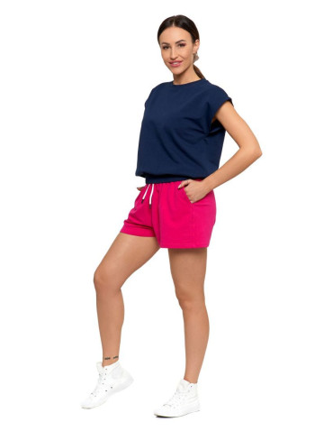 Bluzki i koszule - Bluzka damska dzianinowa typu crop top GRANATOWY - produkt 3