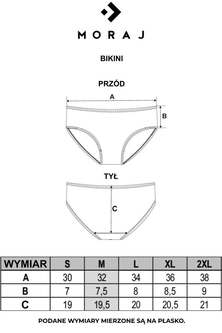 Figi damskie bikini bawełniane bezszwowe wykończenie 12-pak